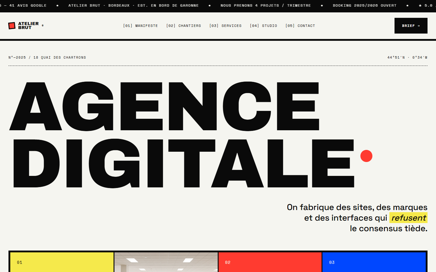 Exemple de site — style Brutalist Revival