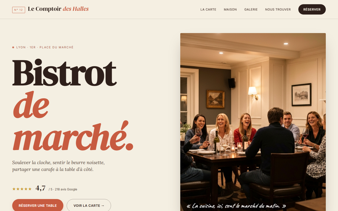 Exemple de site — style Magazine Food